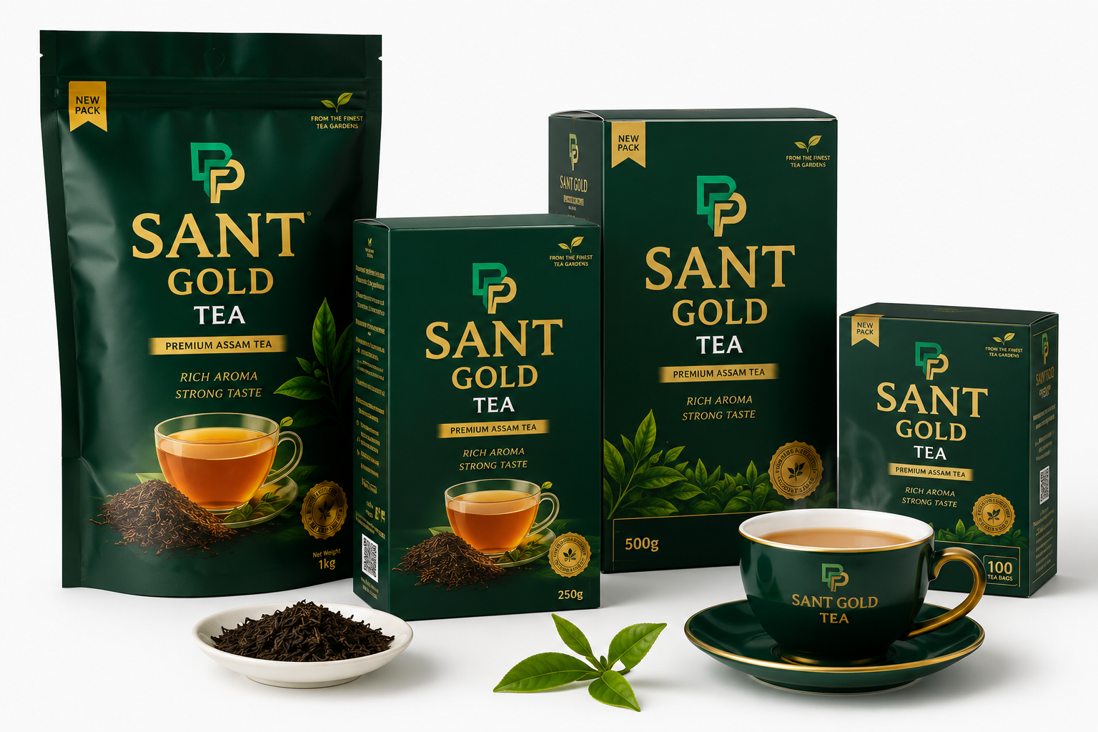 Sant Gold Tea product range concept